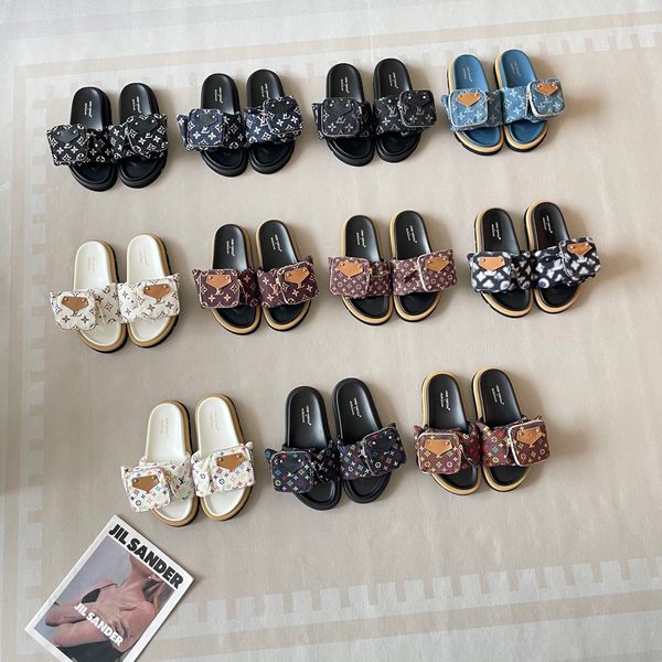 LV X Takashi Murakami Pool Pillow Comfort Mini Bag Decor Strap Platform Slide Sandals For Women Non Slip Thick Sole Casual Beach Vacation Slippers Multiple colors - Shoes & Accessories - zorviavip