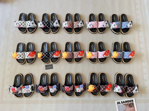 Louis Vuitton X Takashi Murakami Character Sandal Slide Sandals For Women Non Slip Thick Sole Cute Casual Beach Vacation Summer Slippers Multiple colors - Shoes & Accessories - zorviavip