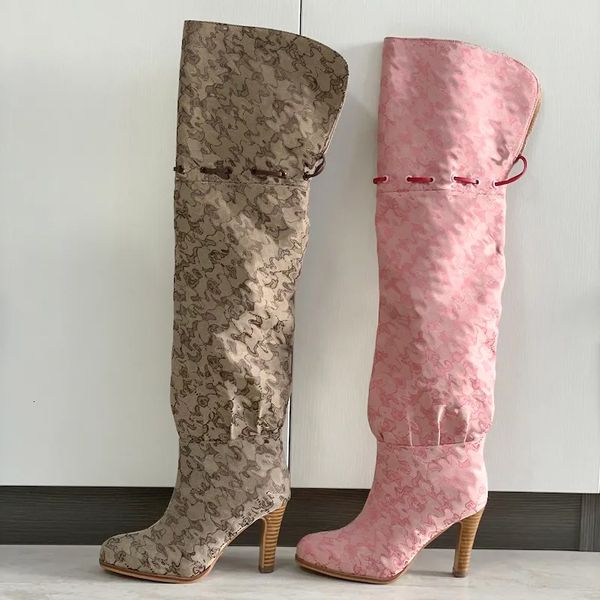 women over the knee boots winter canvas cowboy boots high heel boots fashion dress shoes womens designer shoes boots party wear 684 50 - Shoes & Accessories - zorviavip