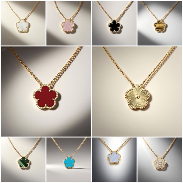 high quality clover necklace designer jewelry women gold necklace 15mm one motif flower necklace mother of pearl pendant pearls necklace gold designer necklace - Jewelry - zorviavip