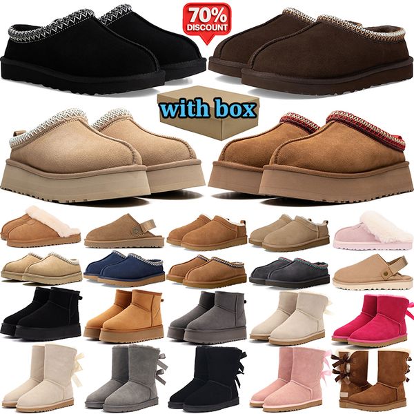 with box designer boots women winter tasman tazz slippers australia snow fur boot platform booties mens comfortable warm shoes classic mini ankle - Shoes & Accessories - zorviavip