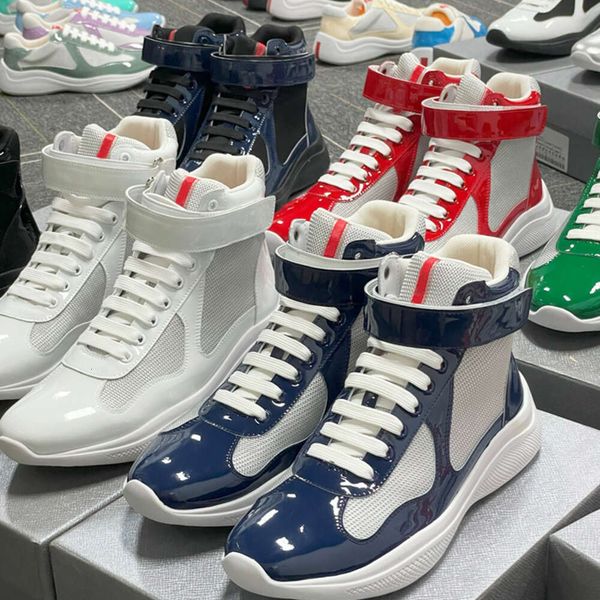 Big Size EU49 Men Boots America Cup Sneakers Designer Boot High Top Casual Shoes Patent Leather Women Booties Mesh Runner Trainers Outdoor Training Shoes 53 - Shoes & Accessories - zorviavip