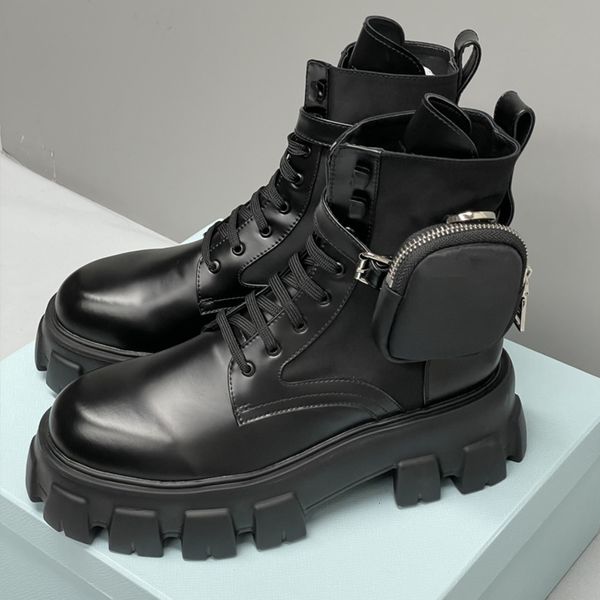 Designer Ankle Boots Women Rois Boots Platform Booties Leather And Suede Combat Knight Sneakers Trainers NO43 - Shoes & Accessories - zorviavip