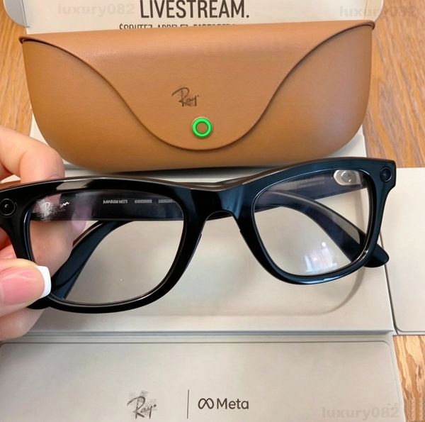 META Glasses RB With Camera Sunglasses Bluetooth Call Anti Shake HD Camera with Video Recording Dual Mic Reduction AI Smart Sunglasses with Charging Case - Bags, Shoes & Accs - zorviavip