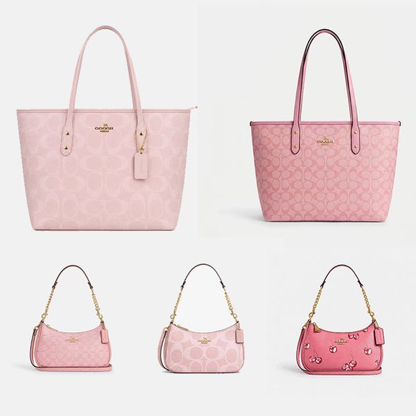 Pink Tote Bag Designer Bag Large Capacity Bag Women's Shopping Bag Canvas With Metal Hardware Classic Fall Winter Fashion BagClassic Fall/Winter Fashion Bag - Bags, Luggage & Accessories - zorviavip