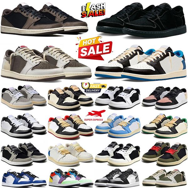 Designer 1s Low Basketball shoes OG 1 sneakers Black Phantom Triple White University Blue Bred Toe Light Smoky Grey Mens Womens Outdoor Sports trainers Size 36-47 - Shoes & Accessories - zorviavip