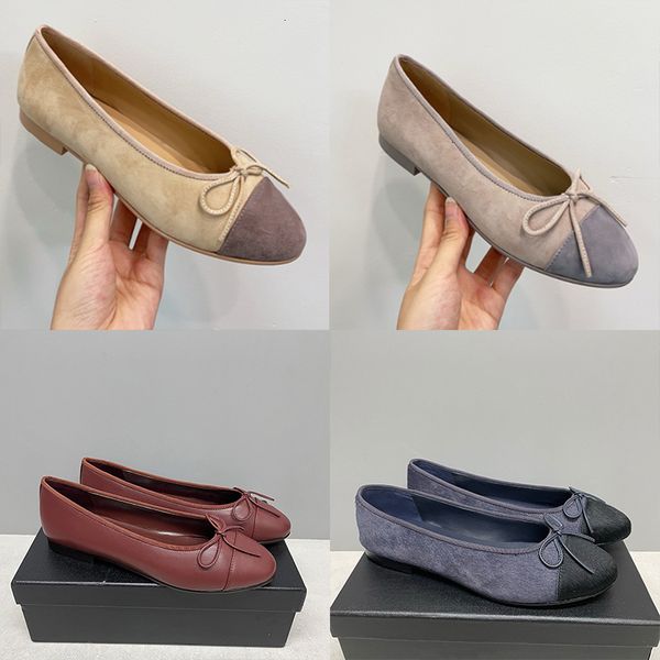 New Women Fur Ballet Flats Ballerine Velours Sandals Designer Bow Ballerina Shoes Loafers Ballet Sneakers Round Toes Leather Dress Shoes 891 - Fashion Collection - zorviavip