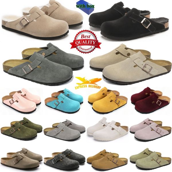 With Box Designer briskenstockk Clogs Sandals clog Slippers Cork Flat High Quality Fashion Summer Genuine Leather Slide Favourite Beach Casual Shoes Women Men - Shoes & Accessories - zorviavip