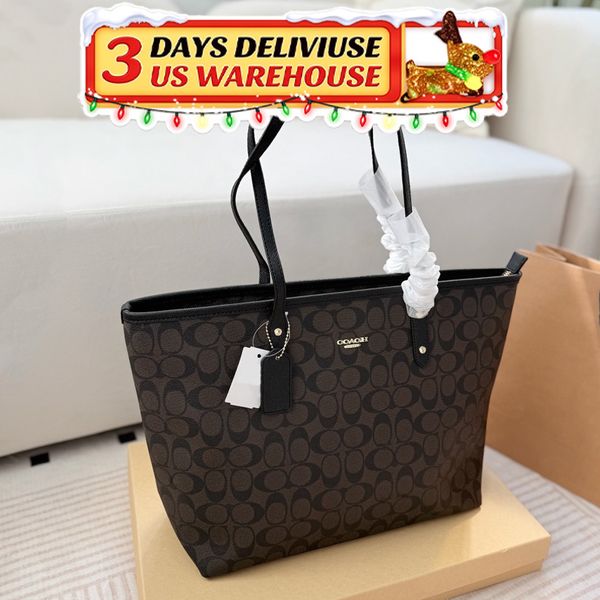 Black Friday Specials tote bag Designer Bag Shoulder Bag Handbag City Classic Brown and Black Bag Classic coated monogram canvas Smooth leather trim Bag Commuter Bag - Bags, Luggage & Accessories - zorviavip