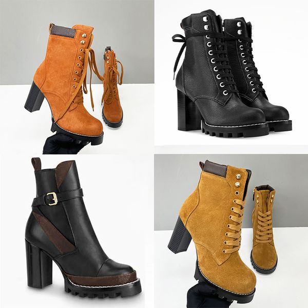 2026 New Designer Star Trail Ankle Boots Women High Heels Boot Classic Martin Desert Boots Girls Lady Suede Leather Boots Print Letter Platform Boot Shoes 013 - Shoes & Accessories - zorviavip
