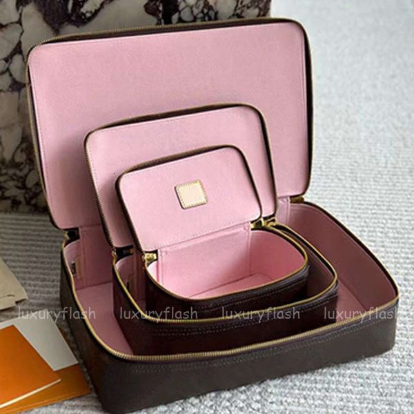 Designer Makeup Bags Storage Box Fashion Vintage Travel Cases Bag Zipper Leather Luxury Pink Ladies Cosmetic Jewelry Box - Bags, Luggage & Accessories - zorviavip