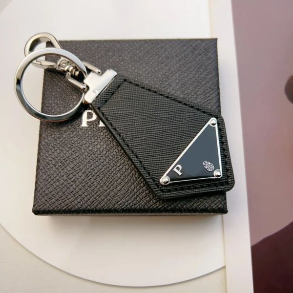 Pra Designer Triangle Chain Leather Temperament Versatile Style Fashion Design Keychain Top Quality Christmas Gift WITH BOX C28 - Fashion Accessories - zorviavip