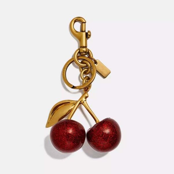 Little Charm, Big Smile Charm Women Key Rings keychain with box Retro-Cool Cherry In Glittery Resin Clip it To Favorite f Keys For Refreshing Style key chain Lanyards - Fashion Accessories - zorviavip
