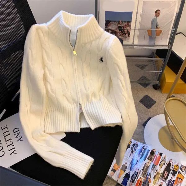 3 Colors Womens Designer Sweater Designer Pullover Fashion Turtleneck Autumn Long Sleeve Cardigan Logo Embroidery Coat Zipper Lady Jacket Tops - Apparel - zorviavip