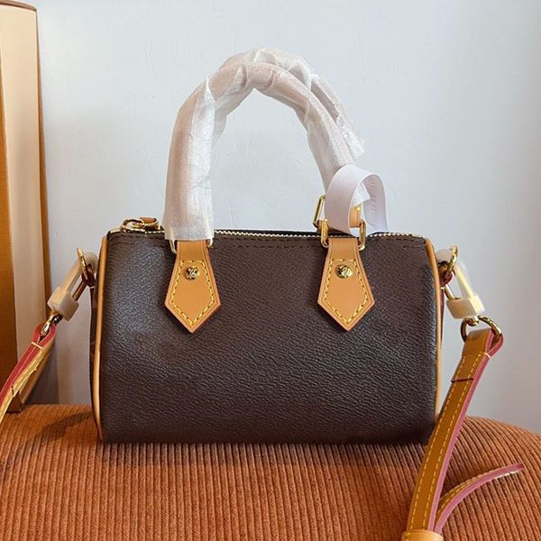 Shoulder Bags Top Designer Mini Nano 16cm Shoulder Bag Women Leather Denim Crossbody Luxury Brand Embossed Tote Purse Brown Flower Handbag billfold98 - Bags, Luggage & Accessories - zorviavip