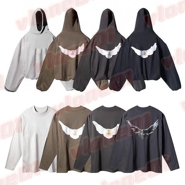 Mens Hoodies Man Women Designer White Dove Pattern Print Long Sleeve Hoodie Designers Womens Street Style Hip Hop Sweatshirt Size S-XL - Apparel - zorviavip