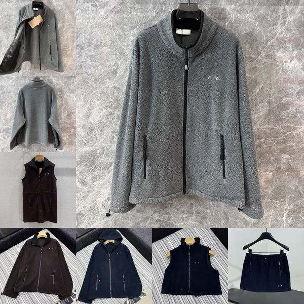 Luxury Letter Embroidered Fleece Jacket Coat Designer Women Long Sleeve Zipper Outerwear Winter Autumn Vacation Street Style Velour Jackets - Apparel - zorviavip