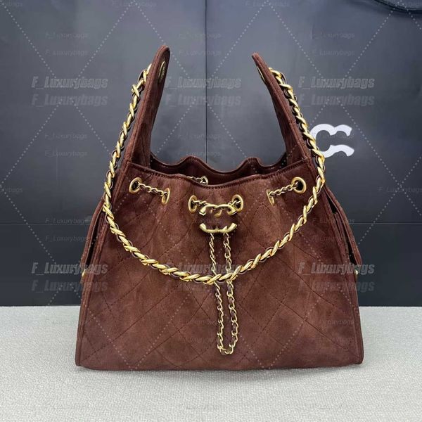Evening Bags Shoulder Bags Designer shoulder diamond check long chain fashion bucket crossbody bag Big homeless person 25 suede leather grey casual luxury brand - Bags, Luggage & Accessories - zorviavip