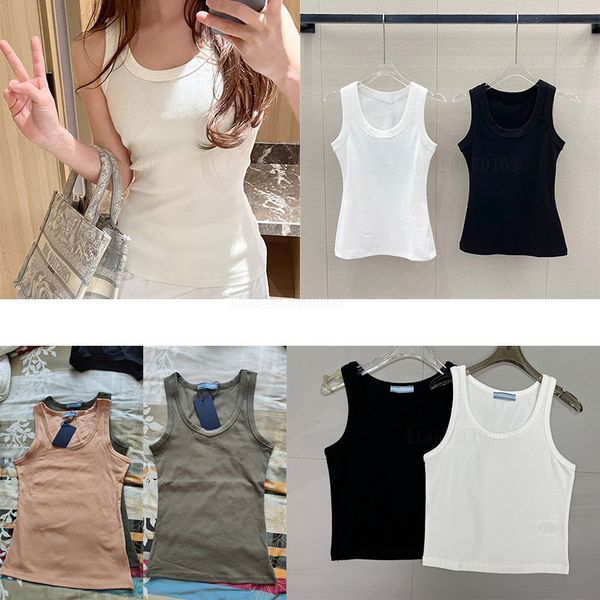 Designer tank top brands summer knitted women's t-shirt tops shirt high elasticity slim fit vest camis sexy sleeveless vest top braces tank - Apparel - zorviavip