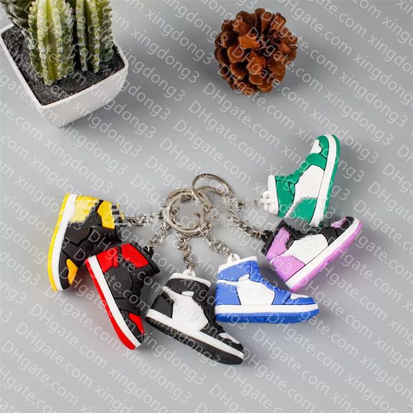Wholesale keychain Designer keychain bag charm Mini Silicone Sneaker key chain Men Women Kids Key Ring Gift Shoe Keychain Handbag Chain Basketball Shoe Key Holder 25 - Fashion Accessories - zorviavip