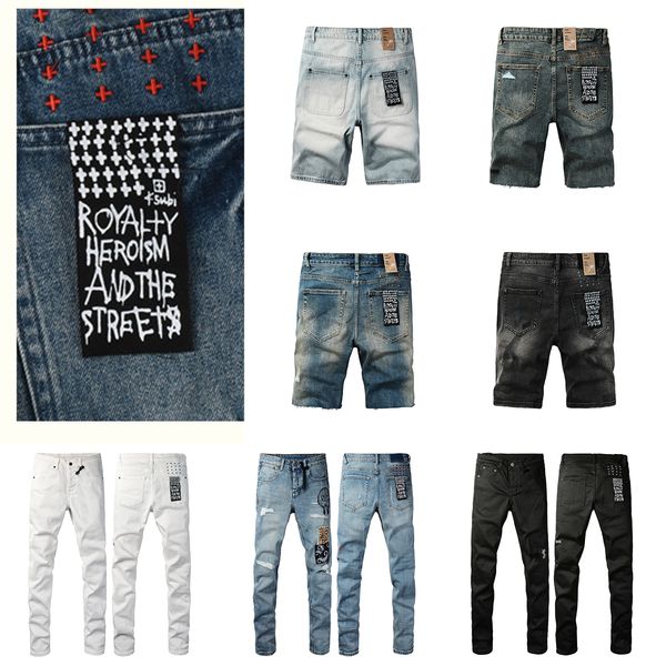 designer KSUBI jeans for mens jean ksubi short pants men trends distressed black ripped biker slim fit motorcycle sweatpants - Apparel - zorviavip