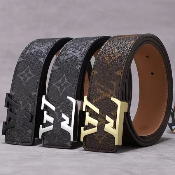 Casual mens belt Fashion Mens belt womens designer belt Daily business leather belts Metal smooth buckle ceinture Size 100cm-125cm optional Box With Box - Fashion Accessories - zorviavip