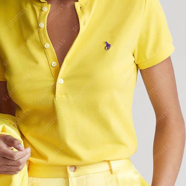 S-2XL Womens Designer Polo Shirts For Ladies Colorful Classic Embroidery T Shirts Luxury Polo Tees Summer 5 Button Tee Shirts - Apparel - zorviavip