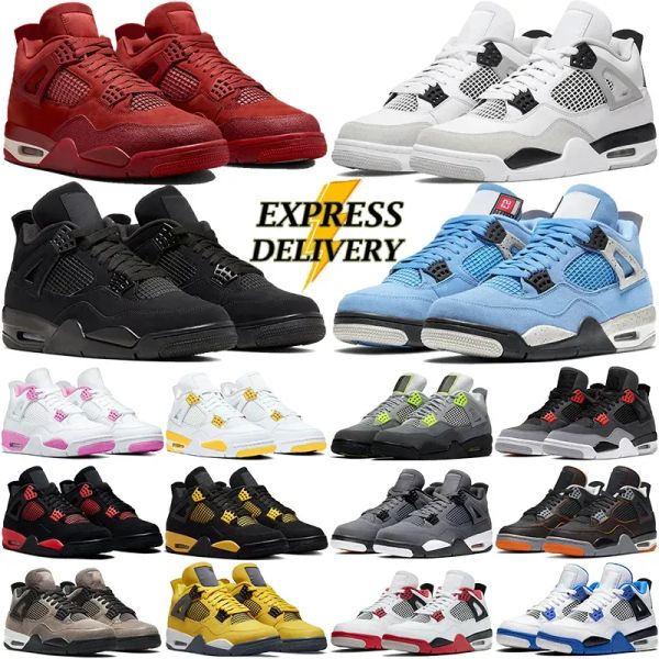 Designer Shoes 4 Basketball Shoes For Men Women 4s Sneaker Military Black Cat Pine Green White Oreo Red Thunder Unc Bred Cacao Medium Olive Sail Mens Trainers Sports - Shoes & Accessories - zorviavip