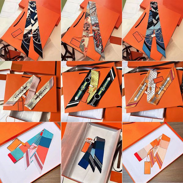 Fashion Designer Scarf Luxury Printed Letter Silk Scarf Women's Handbag Scarf 20 Colours Size 5 x 90cm - Fashion Accessories - zorviavip