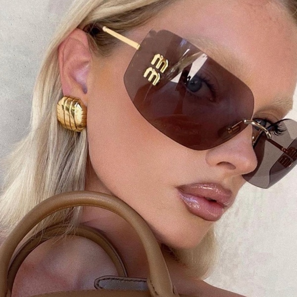 Designer Sunglasses for womens sunglasses men sunglass woman rimless frame mirror cat eye shades luxury sun glasses for women Y2K spicy girl gift High quality - Fashion Accessories - zorviavip