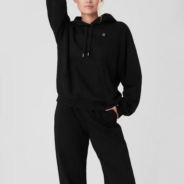 Womens Yoga Pants Hoodies Sweatshirt Designer Pant High Quality Womens Solid Color Yoga Sets High Waist Trousers Sportwear Sweatshirt Black Brown Gym Wear Size XS-L - Sports & Outdoors - zorviavip